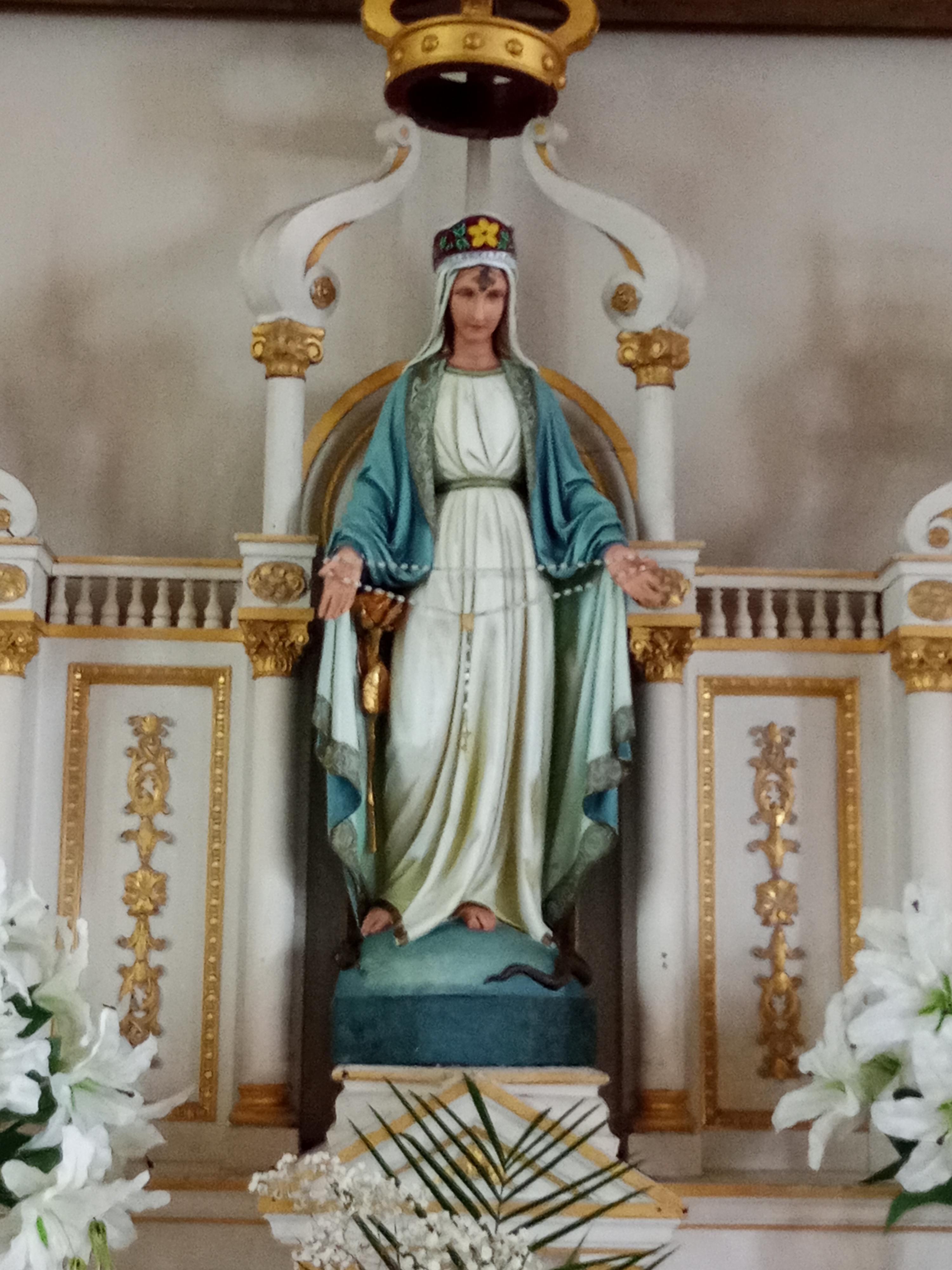 The Blessed Virgin Mary in the main church of the Saint Francis-Xavier Mission in Kahnawake